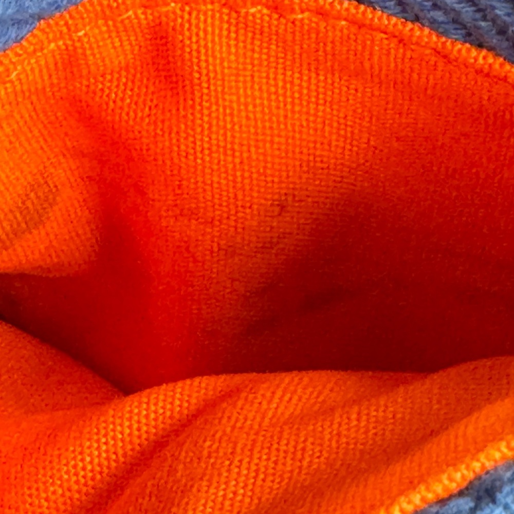 Bath And Body Works Blue Canvas Tote Bag Orange Interior HAS SOME STAINS!READ! - Picture 7 of 14